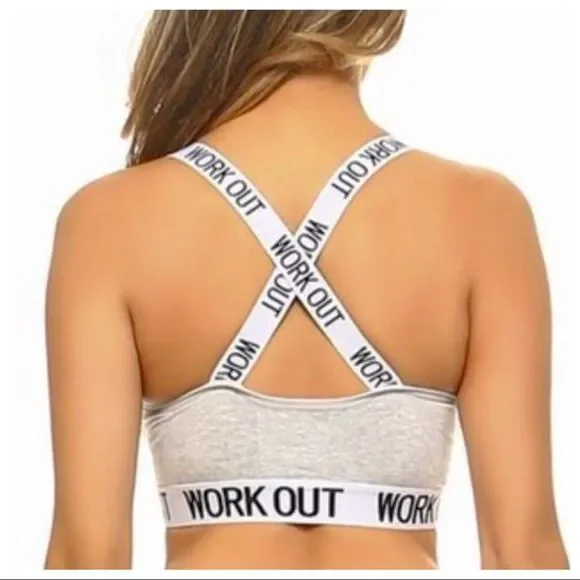 BLACK & WHITE SPORTS BRA TOP SIZE SMALL NWT - Picture 4 of 6